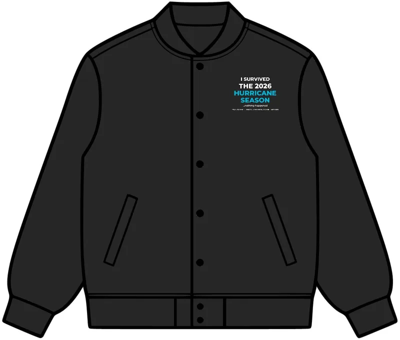 College Bomber Jacket in Black