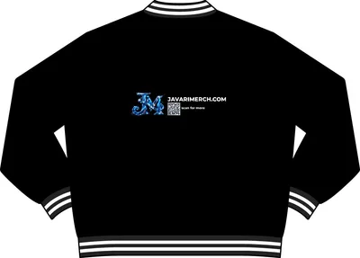 Unisex Varsity Bomber Jacket in Black