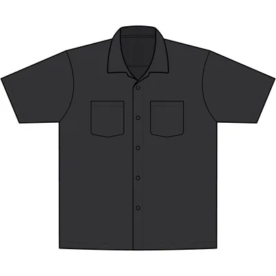 Short Sleeve Solid Ripstop Shirt in Black
