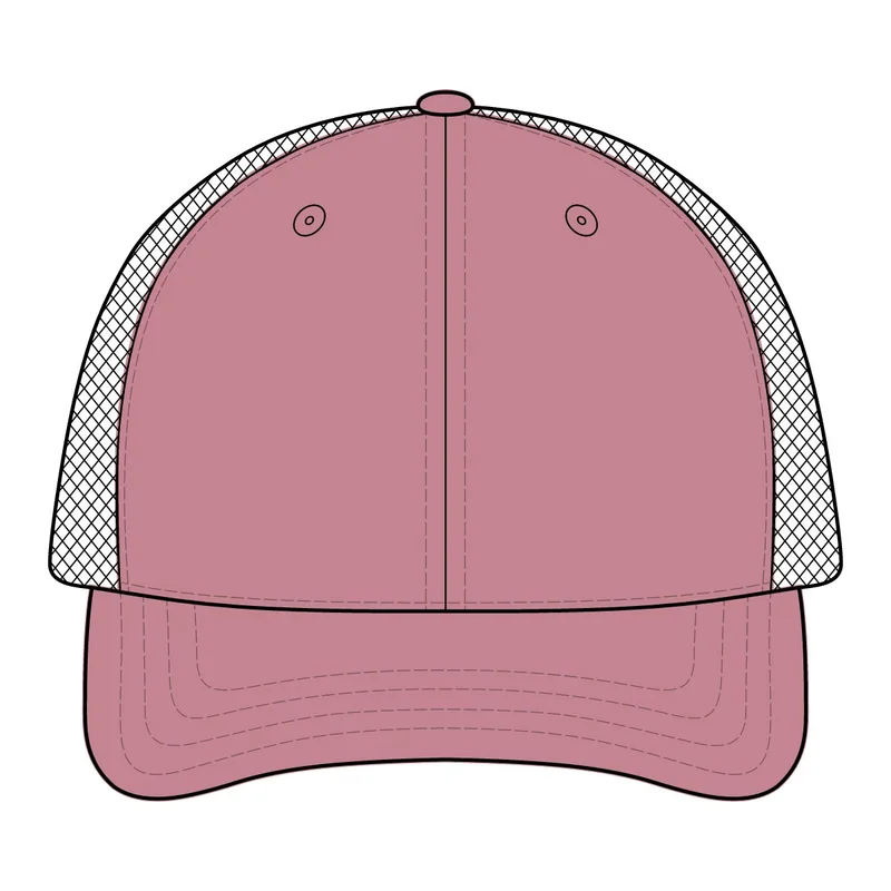 Women's Modern Trucker Cap in Dusty Rose/ White