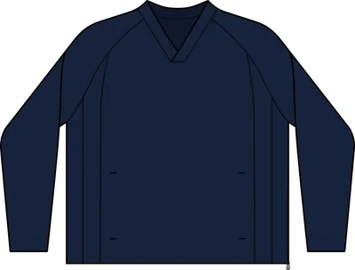 Tipped V-Neck Raglan Wind Shirt in True Navy/ White