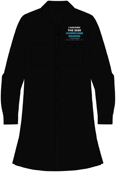 Women's Textured Crepe Long Tunic in Deep Black