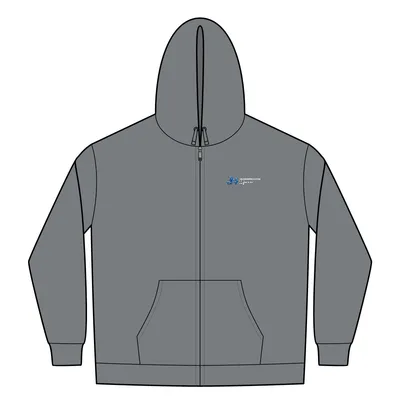 Full-Zip Hooded Sweatshirt in Graphite Heather