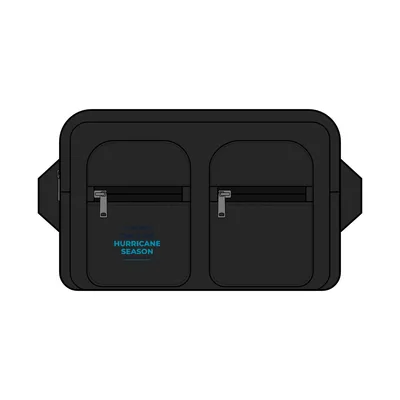 Recycled Double Waist Bag in Black