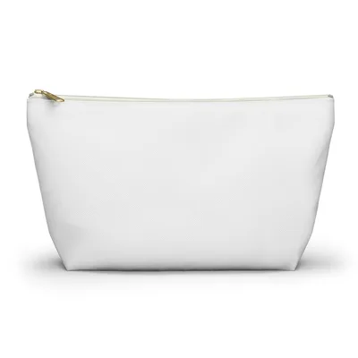 Accessory Pouch w T-bottom in White zipper
