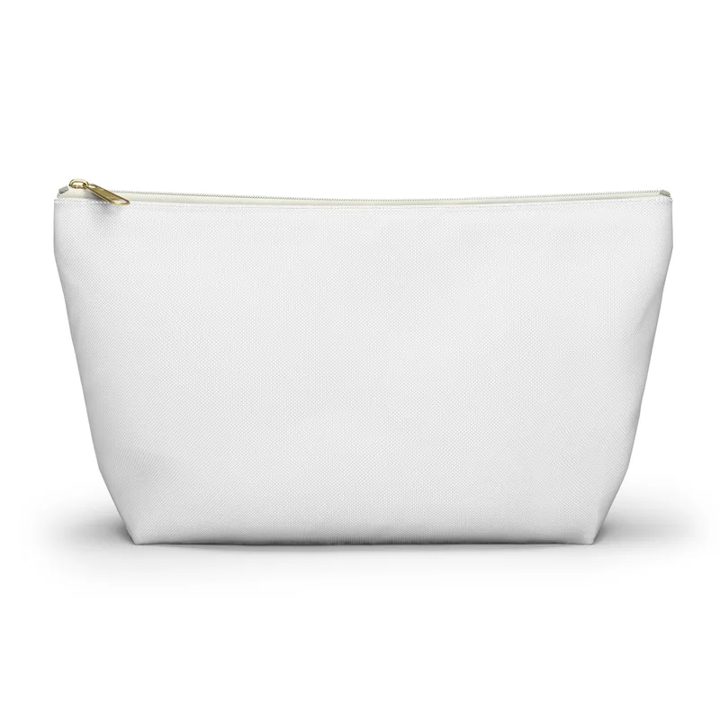 Accessory Pouch w T-bottom in White zipper