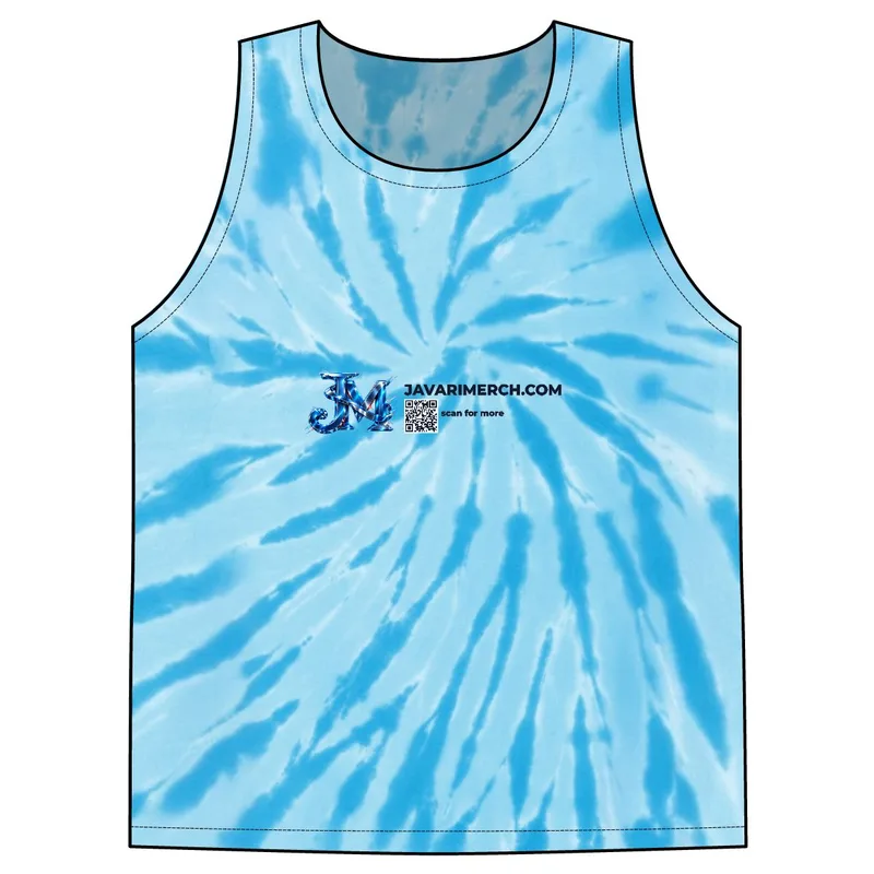 Unisex Tie-Dye Tank Top in Turquoise