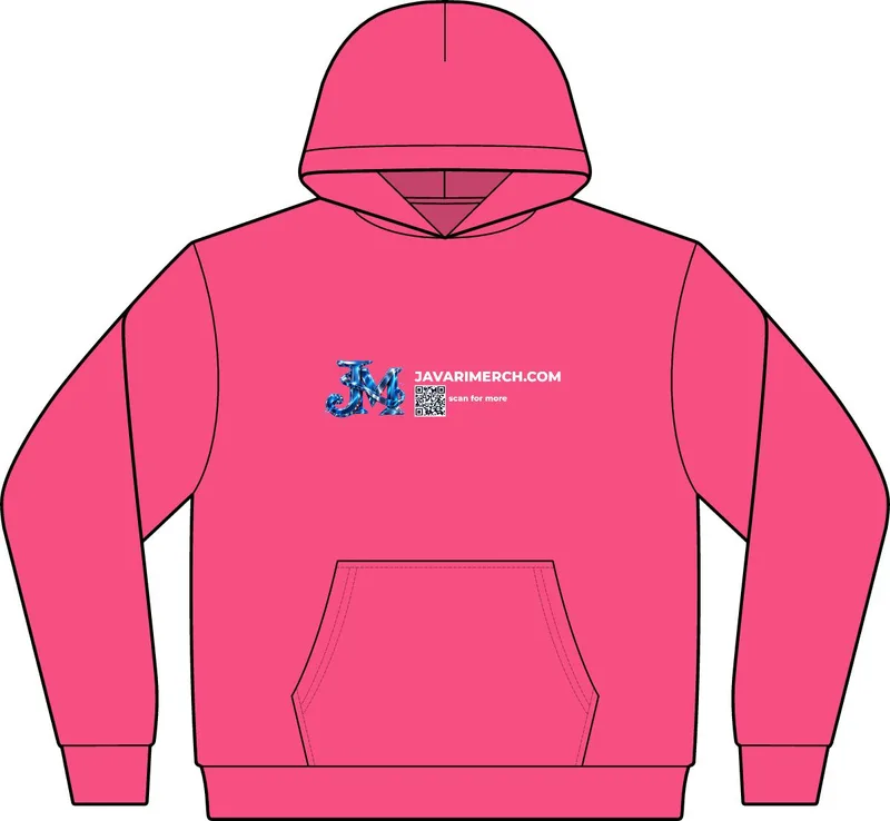 Men's Cotton Polyester Hoodie in Neon Pink