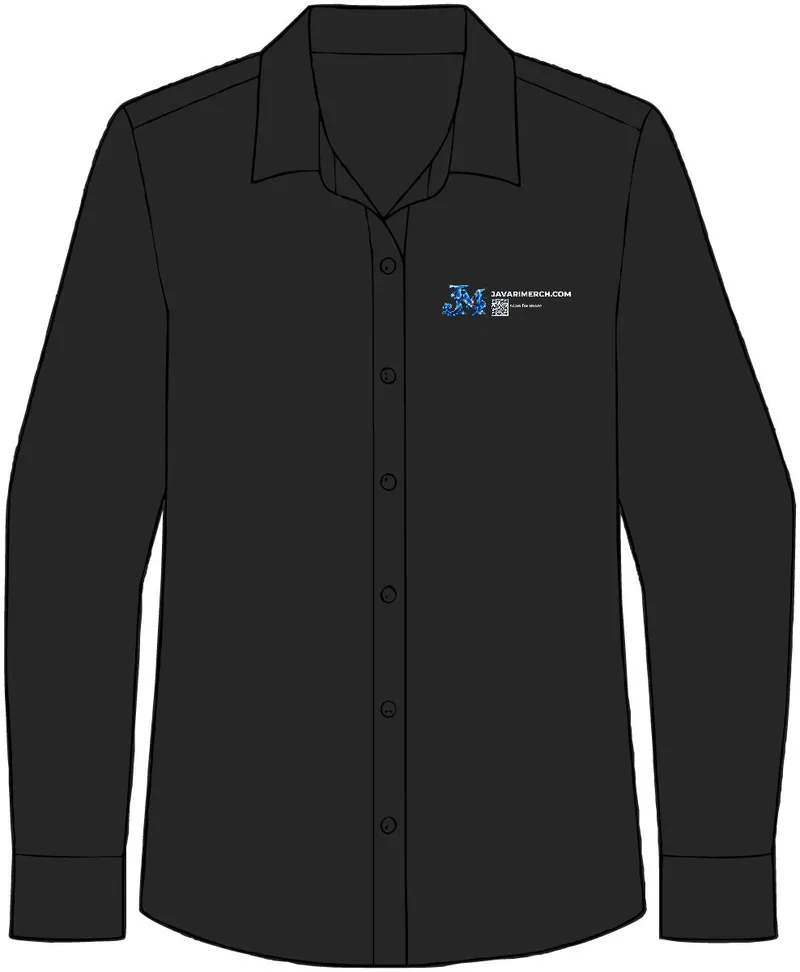 Women's Long Sleeve Performance Staff Shirt in Black