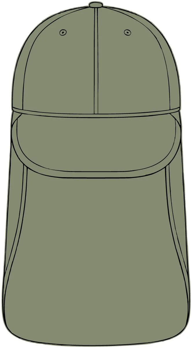Outdoor UV Sun Shade Cap in Olive Leaf