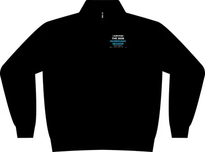 Women's Stencil Half Zip Crew in Black