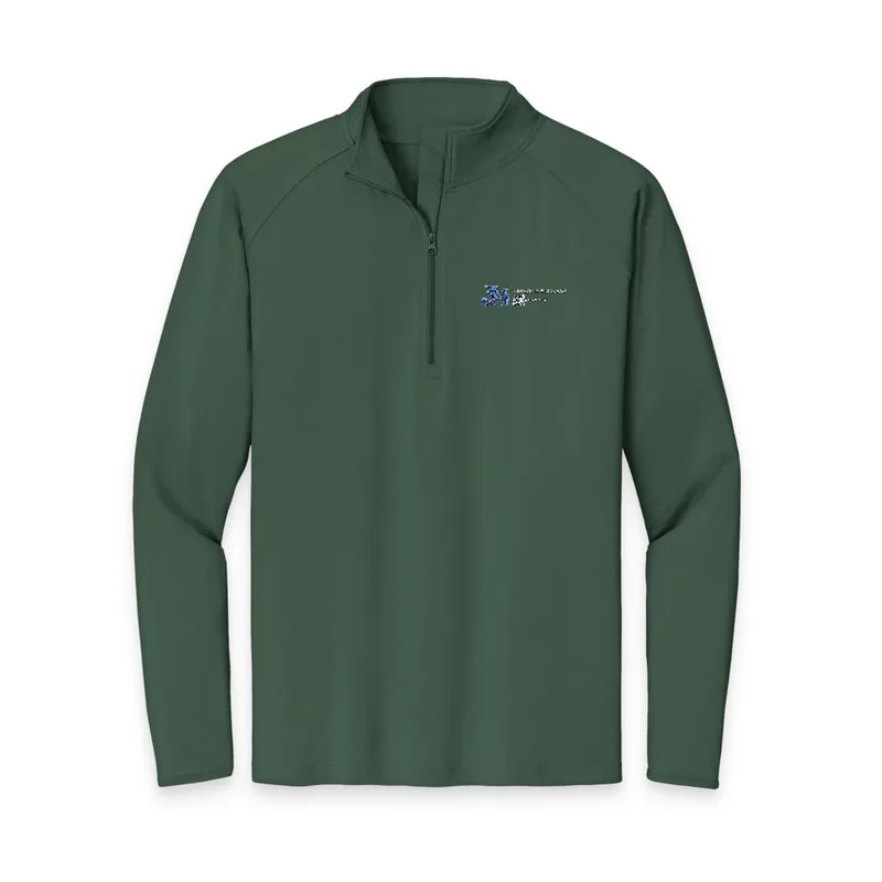 Men's Sport-Wick® Stretch Quarter-Zip Pullover (Embroidery) in Forest Green