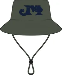 Nylon Wide Brim Bucket Hat — Khaki · One size
