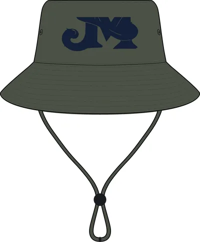 Nylon Wide Brim Bucket Hat in Khaki