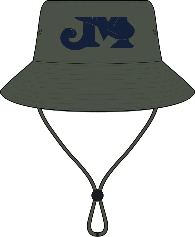 Nylon Wide Brim Bucket Hat in Khaki