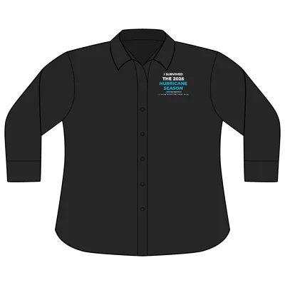 Women's 3/4-Sleeve SuperPro Twill Shirt in Black