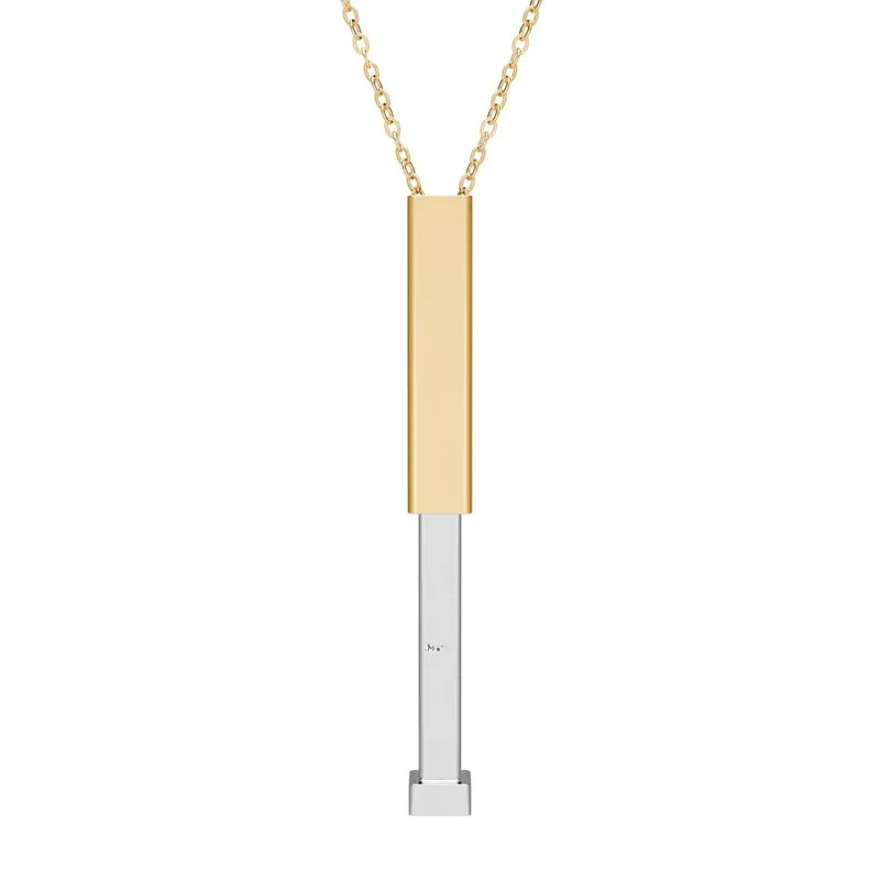 Hidden Message Sliding Blank Bar Necklace (Engraving) in 18K Gold PVD Coating / Stainless Steel