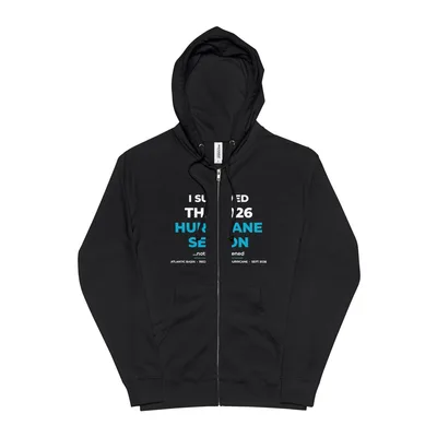 Unisex Fleece Zip Up Hoodie in Black