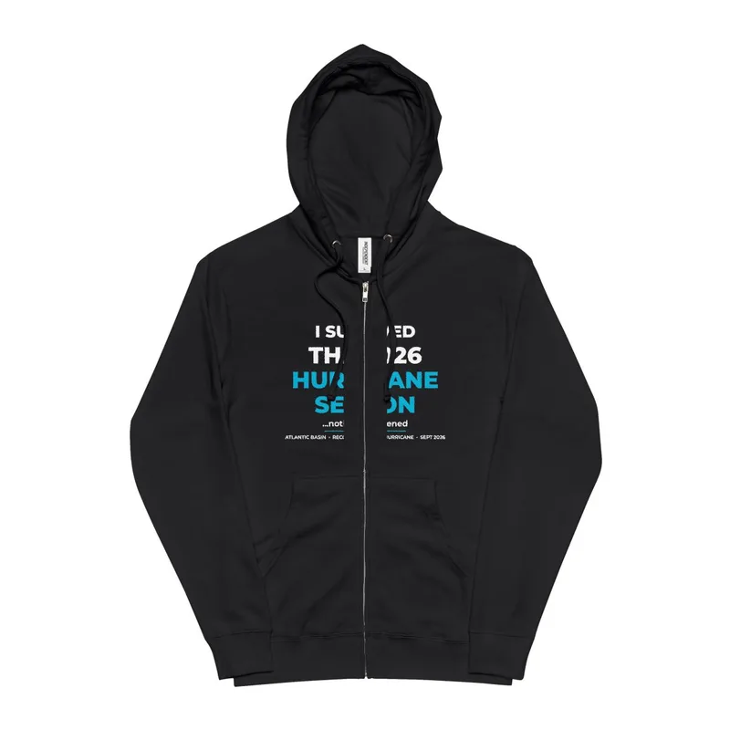 Unisex Fleece Zip Up Hoodie in Black