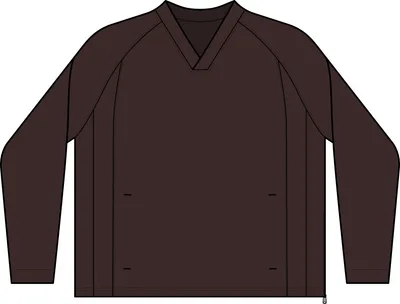 Tipped V-Neck Raglan Wind Shirt in Black/ True Red