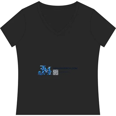Women's Game V-Neck Tee in Black/ Heathered Charcoal