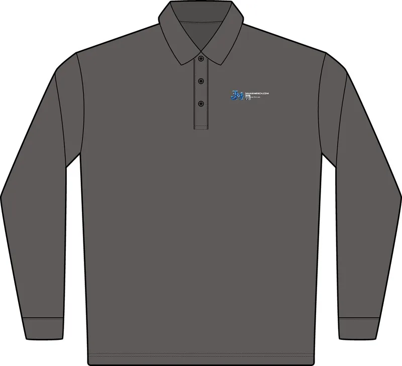 Select Snag-Proof Long Sleeve Polo in Charcoal