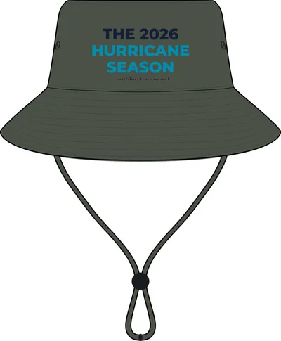 Nylon Wide Brim Bucket Hat in Khaki