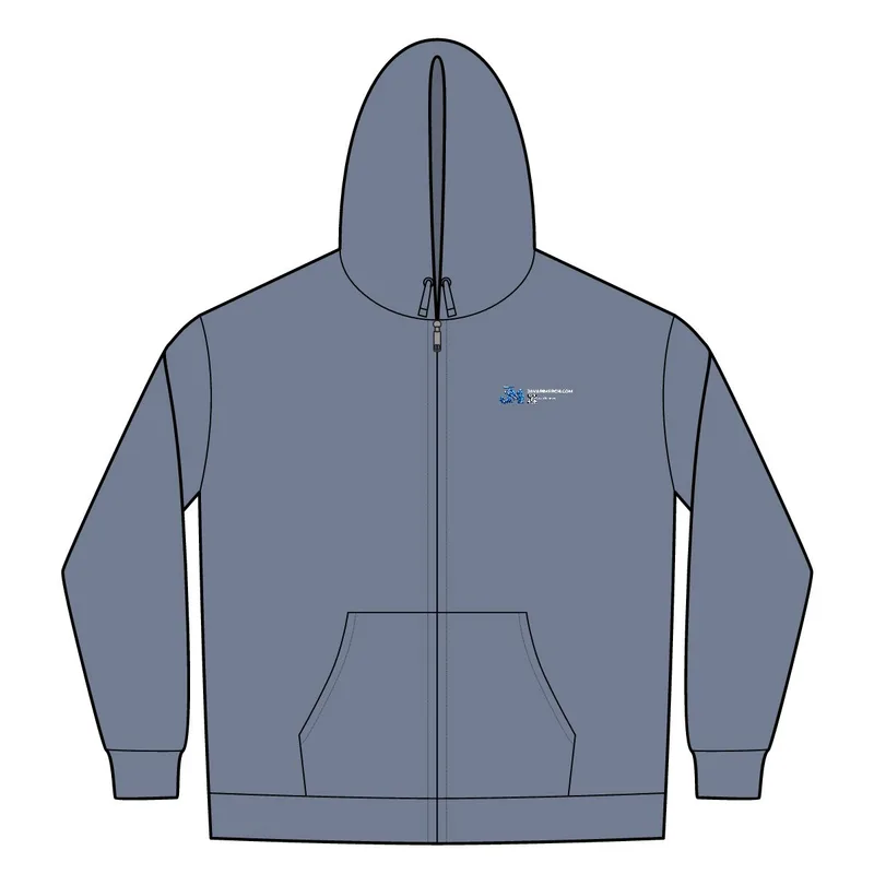 Perfect Tri Fleece Full-Zip Hoodie in Navy Frost