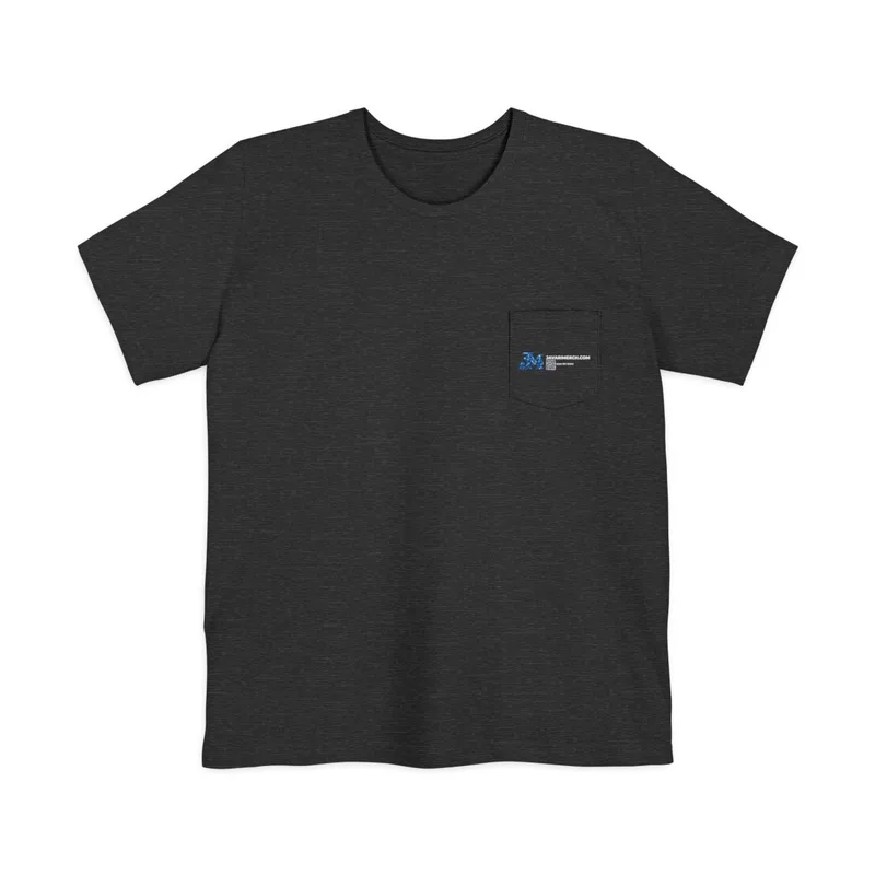Unisex Pocket T-shirt in Dark Grey Heather