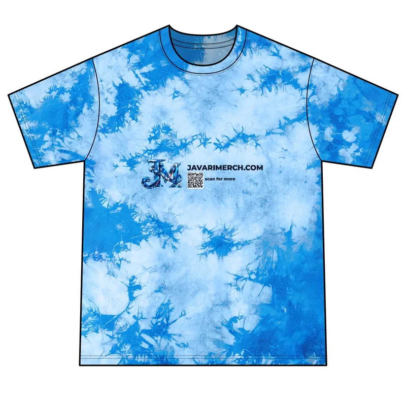 Unisex Crystal Tie-Dye Tee in Sky Blue