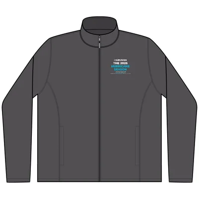 Heather Microfleece Full-Zip Jacket in Black Charcoal Heather
