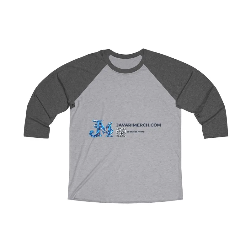 Unisex Tri-Blend 3\4 Raglan Tee in Vintage Black / Premium Heather