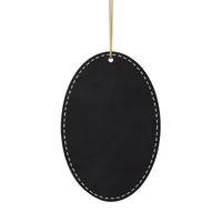 Leatherette Ornament, 3 Shapes (Engraving) — Black · One size