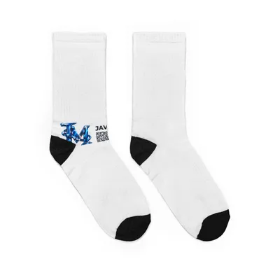 Unisex Padded Crew Socks (DTG) in White