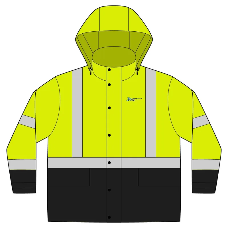 ANSI 107 Class 3 Rain Jacket in Safety Yellow/ Black