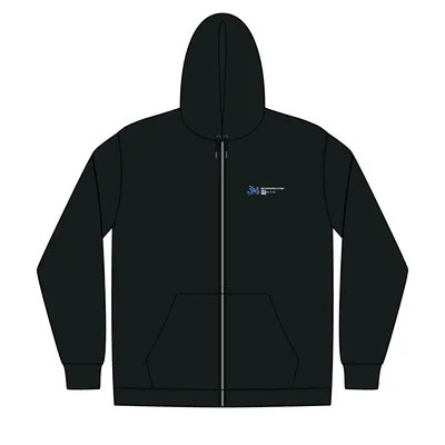 Unisex Full-Zip Hooded Sweatshirt in Black