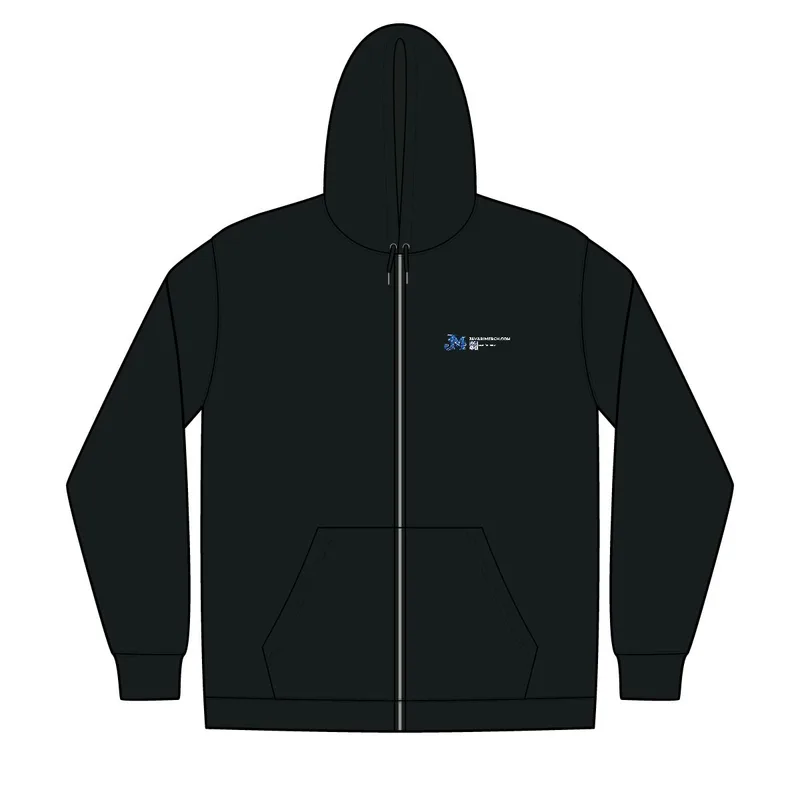 Unisex Full-Zip Hooded Sweatshirt in Black