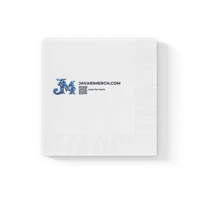 White Coined Napkins in White