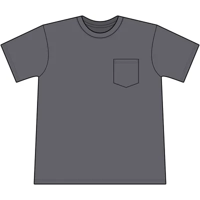 Garment-Dyed Pocket Tee in Coal