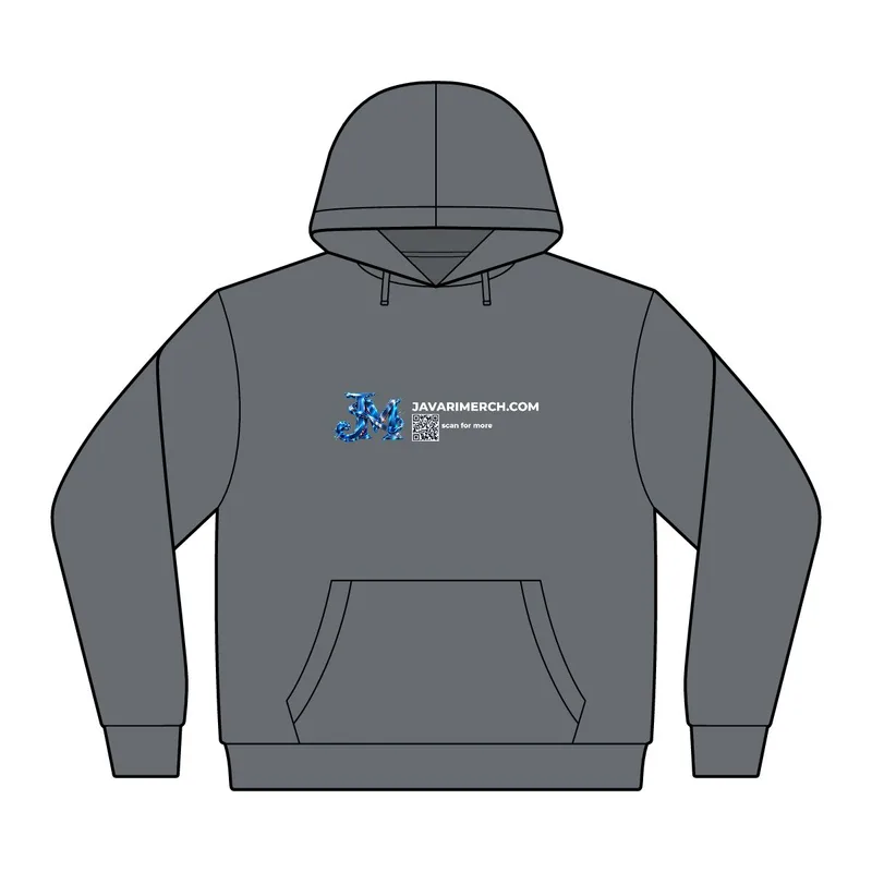 Lightweight Fleece Hoodie in Heathered Black