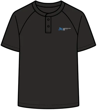 Men's Attain Two-Button Jersey in Black
