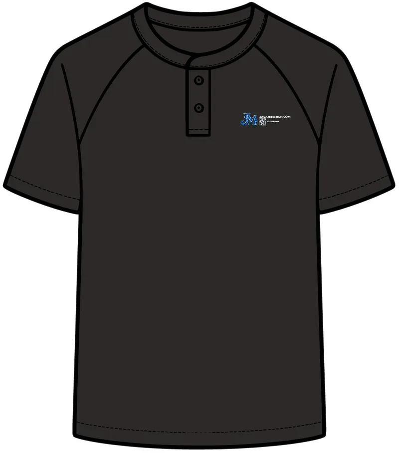 Men's Attain Two-Button Jersey in Black