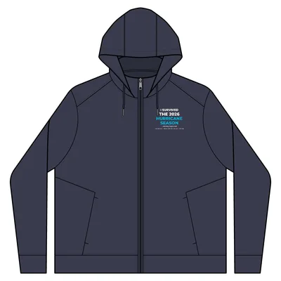 Smooth Fleece Hooded Jacket in River Blue Navy