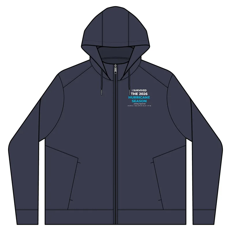 Smooth Fleece Hooded Jacket in River Blue Navy