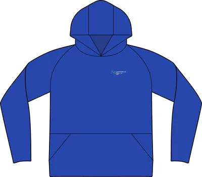 Repeat 1/2-Zip Long Sleeve Hooded Jacket in True Royal