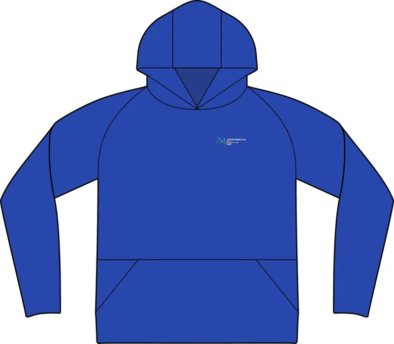 Repeat 1/2-Zip Long Sleeve Hooded Jacket in True Royal