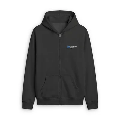 Unisex Relax Faded Zip Hood in Faded Black