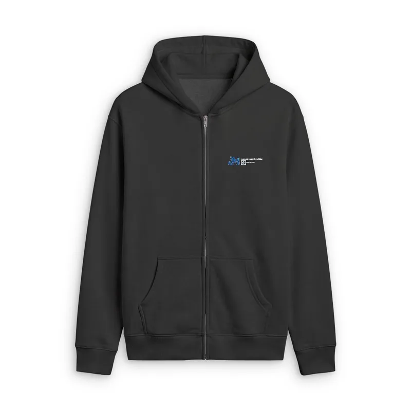 Unisex Relax Faded Zip Hood in Faded Black