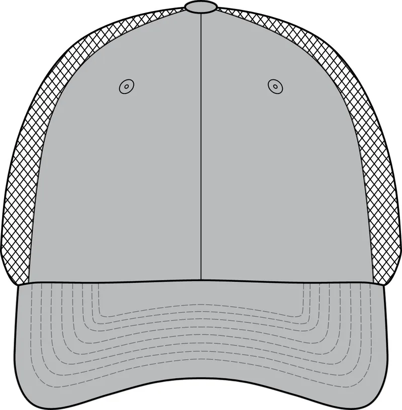 Tri-Tone Mesh Back Cap in Chrome/ New Navy/ Charcoal
