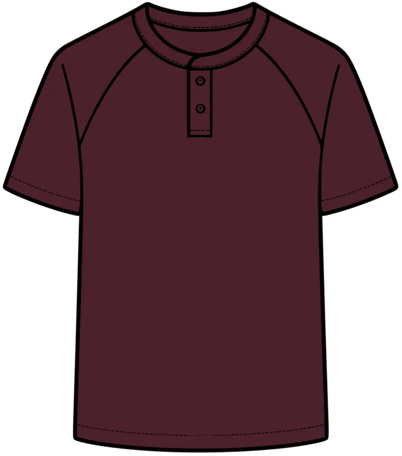 PosiCharge Competitor 2-Button Henley in Maroon